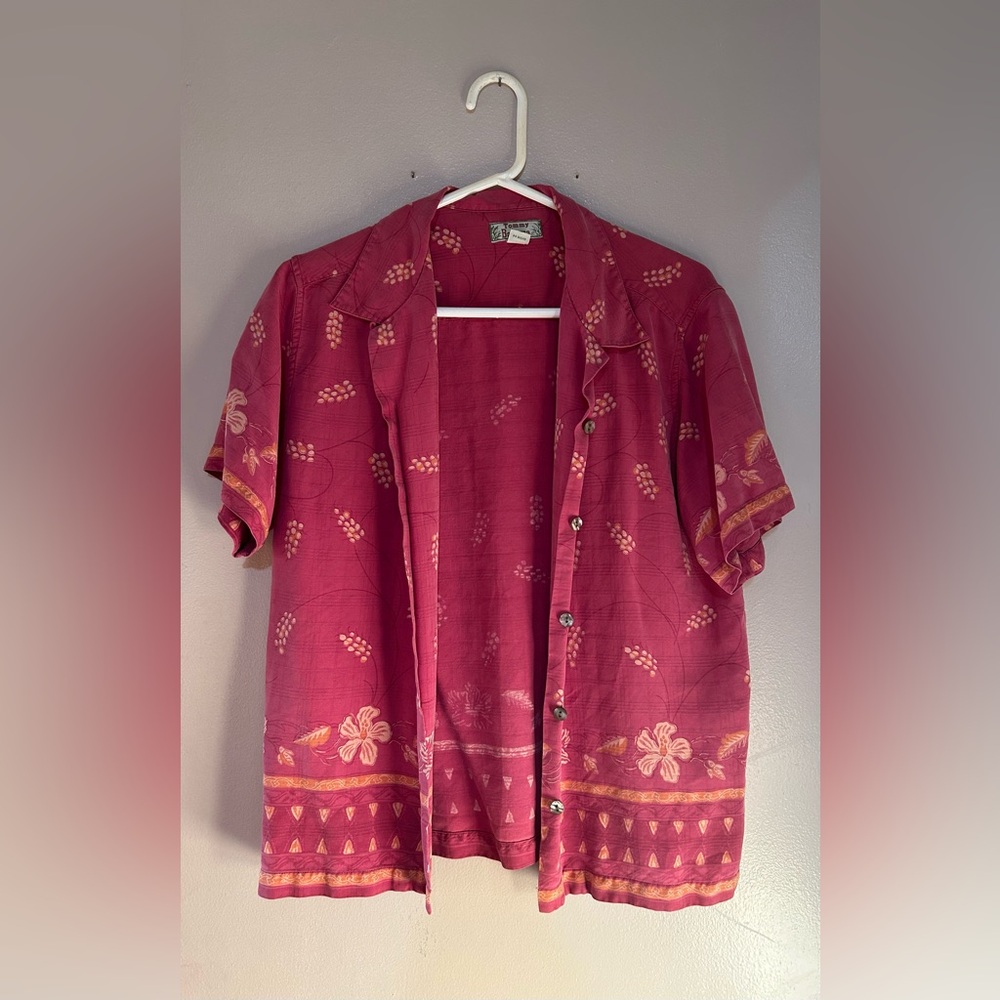Tommy Bahama Red Floral Men's Casual Shirt
